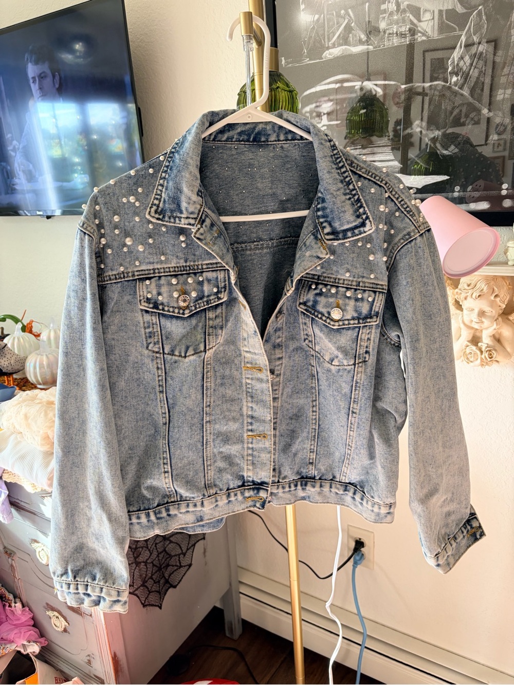 Women’s Embellished Jean Jacket size XL
